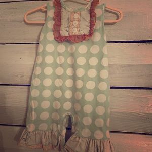 RicRac & Ruffles romper 6/9 months